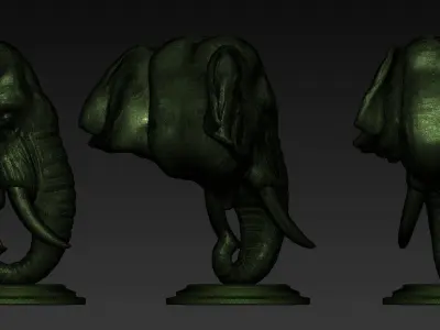 Elephant Asian Bust 3D print model