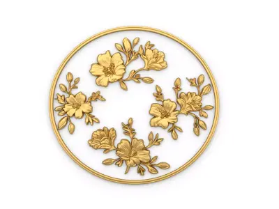 decor set wall panel flowers relief  CNC 10 3D print model