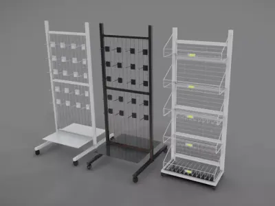 Supermarket Shelves Low-poly 3D model