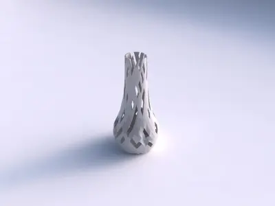 Vase curved 2 with cuts 3D print model
