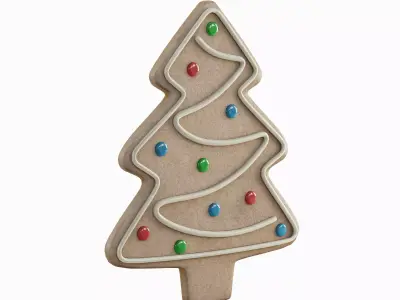 Gingerbread Cookie Tree Set 3D model
