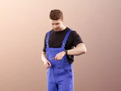 Jimmy 11421 - Working Man Mechatronics Engineer with Dungarees 3D model