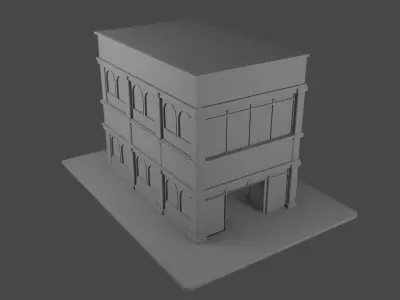 low polly building  Low-poly 3D model