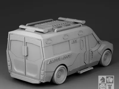 Futuristic Ambulance 3D print model