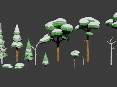 3D Forest Environment Game ready Pack Low-poly 3D model