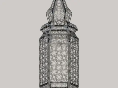 Antique Brass Moroccan Floor Lamp 3D model