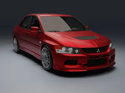 Mitsubishi Lancer Evolution IX Low-poly 3D model