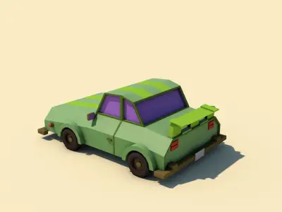 poly car Low-poly 3D model