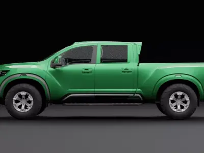 Nissan 4x4 Car Metallic Green Low-poly 3D model