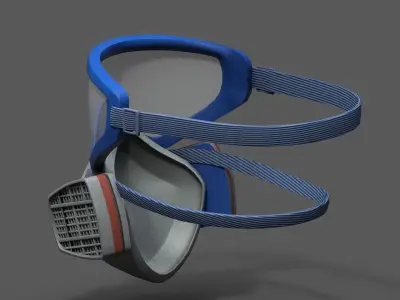 Gas mask helmet 3d safety isolated fantasy  Low-poly 3D model