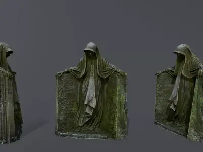Dark Woman Low-poly 3D model