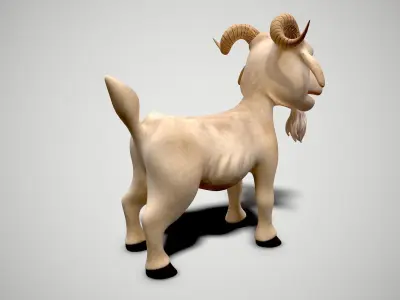 cartoon goat Low-poly 3D model