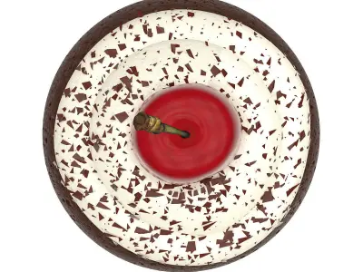 Cupcake with chocolate and cherry 3D model