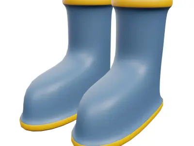 Boots for Farming Low-poly 3D model