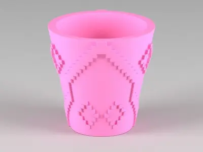 miniature flower pot 08 3D print model