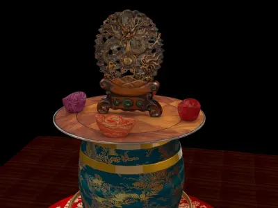 Chinese wood carved pattern  3D model