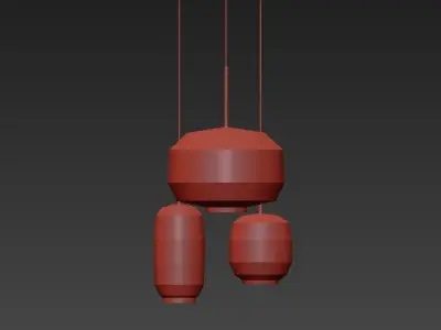 Sculptural Glass 3 Light 3D model purchase