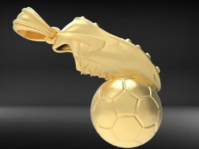 Soccer Shoe and Ball Pendant Necklace Jewelry 3D print model