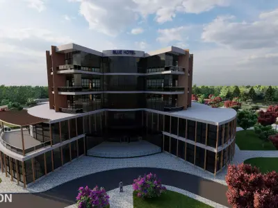 Luxury Hotel and Resort Complex 3D model