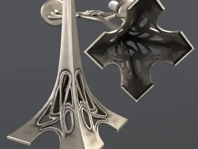Two-arm candelabra 3D model