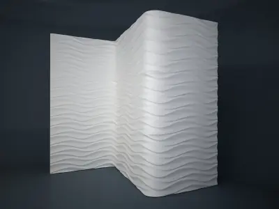 06 WAVES PATTERN WALL Low-poly 3D model