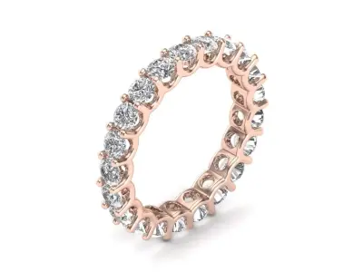 U Shaped Eternity Ring 3mm stone size swiss 12 and EU52 3D print model