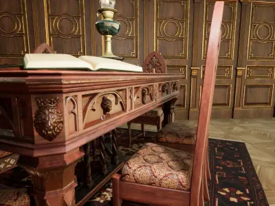 Gothic dining set 3D model