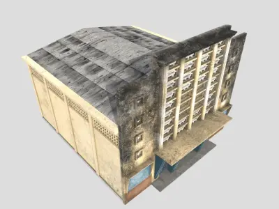 Colonial Building Low-poly 3D model