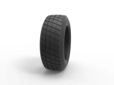 Dirt Sprint racing front tire 3 Scale 1 to 25 3D print model