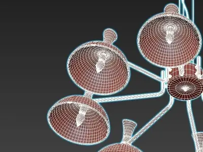 ambrella-light-traditional-tr9084 chandelier made of brass an... 3D model