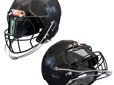 Americano football helmet and shoulder protection 3D model