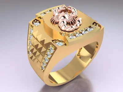 Scorpion Ring - Men ring - N4195 3D print model