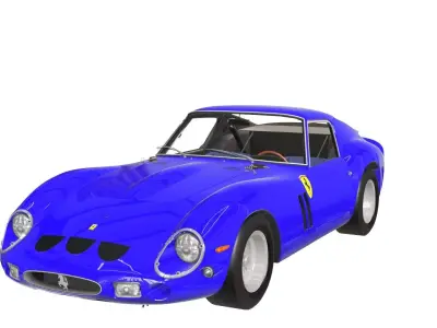 1962 Ferrari 250 GTO 3D Model - High-Quality Classic Racing Car Low-poly 3D model