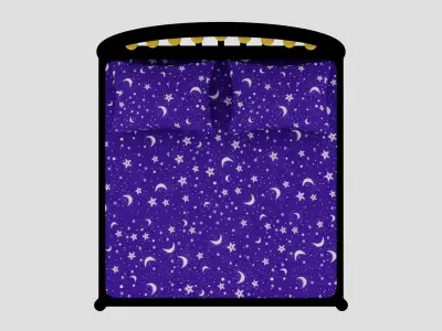 Luxury Bed with Pillows 3D Model Low-poly 3D model