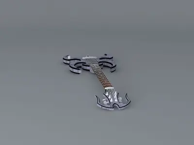 All riveted aluminum guitar Free 3D model