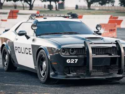 American Muscle Police Car 3D model