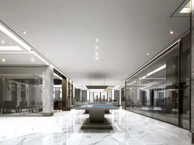 Modern RECEPTION LEISURE Basement Billiard Room Luxury Low-poly 3D model