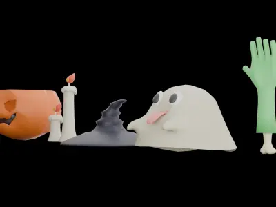 Halloween Low polygon Model 5 model Low-poly 3D model