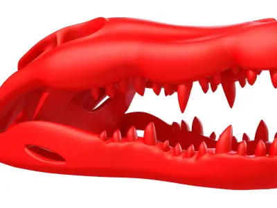 Printable Crocodile Skull 3D model