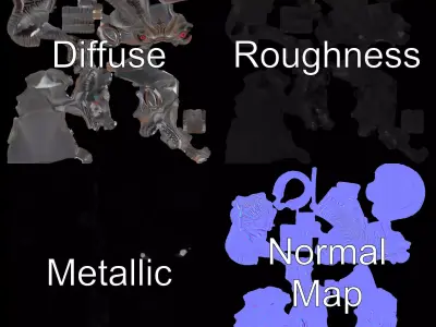 Dark Demon Bust model pack Low-poly 3D model