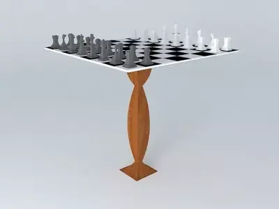 chess board on table Free 3D model