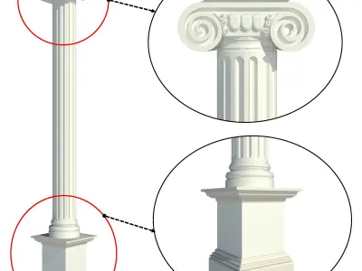 Classic Column Revit Family Pack 16 Models Parametric 3D model