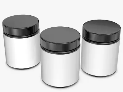 Jar with Label and Cover 3D model