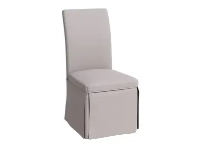 Skirted Parsons Natural Linen Chair Low-poly 3D model