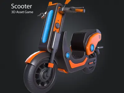 Scooter Low-poly 3D model Low-poly
