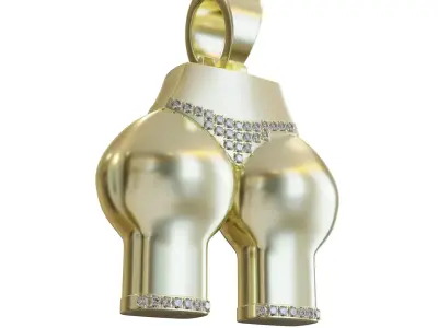 Butt Gold Pendant 3D Print Model 3D print model