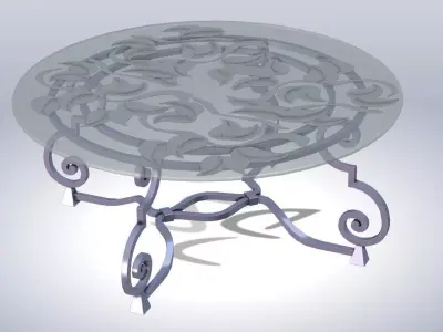 Jungle leaves table 3D model