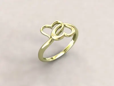 Heart ring 6 3D print model