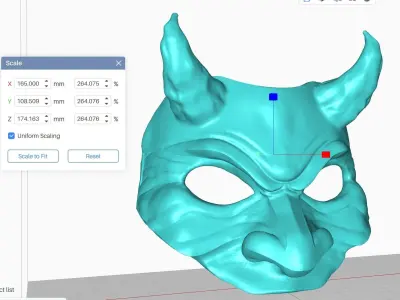 Oni Mask 9 Half Face  3D print model
