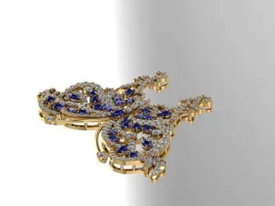 Butterfly brooche 3D print model